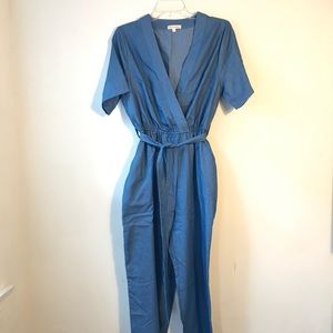 Blue V Neck Jumpsuit **Never Been Worn!!